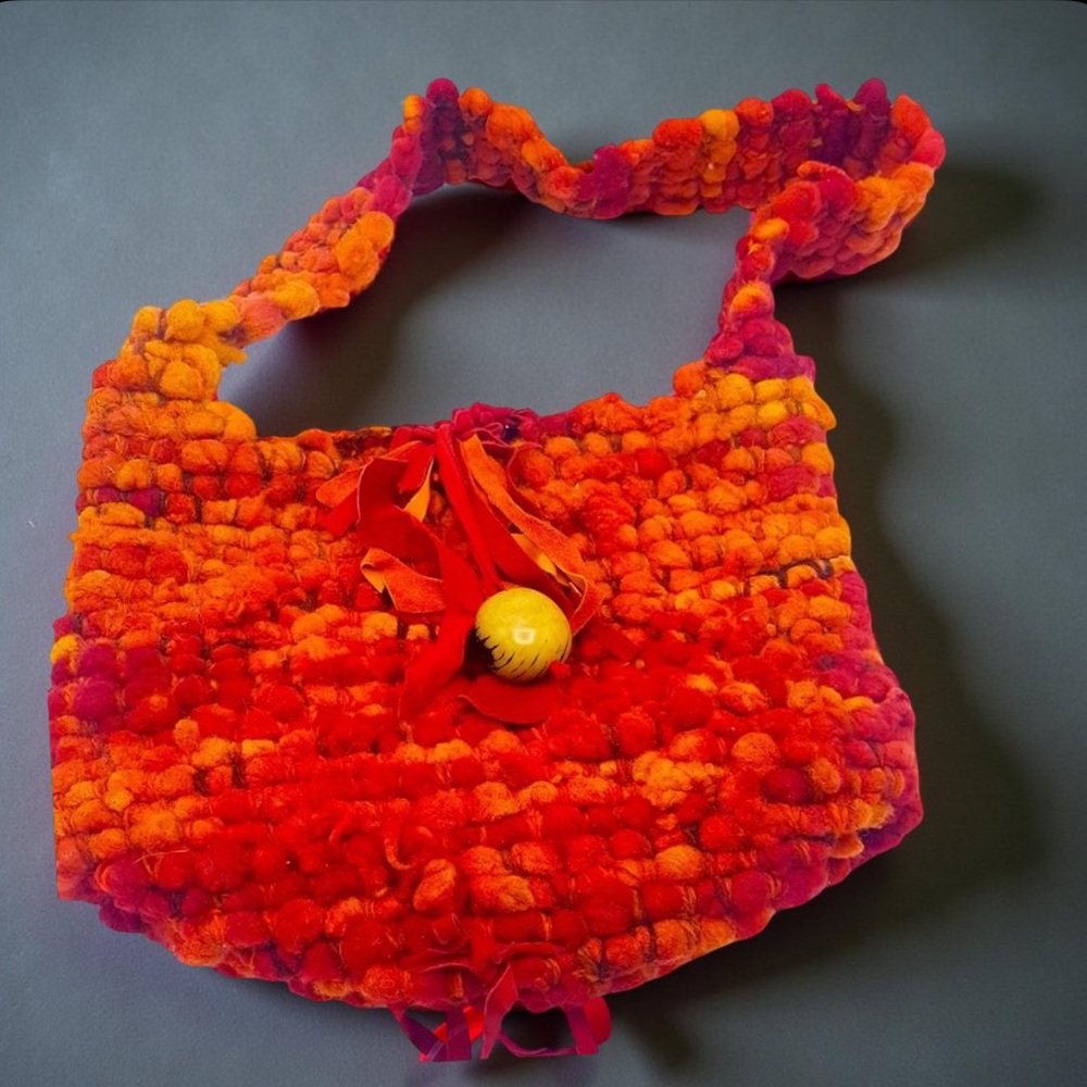 Boho Bag Crochet Purse Large Chunky Woven bag Hand crafted